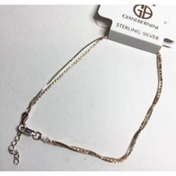 685 GIANI BERNINI 925 sterling silver  9" rope anklet $80 - Picture 1 of 2